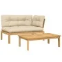 Garten-Palettensofa-Set mit 2 Teilen aus Akazienholz und Kissen. von , Outdoor-Sofas - Ref: Foro24-3324825, Preis: 263,11 €, ...