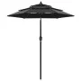 3-level black umbrella with a 2m aluminum pole by vidaXL, Umbrellas - Ref: Foro24-313858, Price: 47,44 €, Discount: %