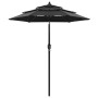 3-stöckiger Regenschirm mit schwarzer Aluminiumstange 2 m von vidaXL, Sonnenschirme - Ref: Foro24-313858, Preis: 48,05 €, Rab...