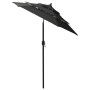 3-level black umbrella with a 2m aluminum pole by vidaXL, Umbrellas - Ref: Foro24-313858, Price: 48,05 €, Discount: %