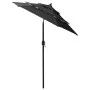 3-level black umbrella with a 2m aluminum pole by vidaXL, Umbrellas - Ref: Foro24-313858, Price: 47,44 €, Discount: %