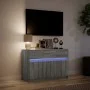 TV-Möbel mit LED-Beleuchtung aus grauem Sonoma-Ingenieurholz, 91x34x61 cm. von , TV-Möbel - Ref: Foro24-852185, Preis: 100,68...