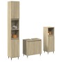 Set de muebles de baño 3 pzas madera contrachapada roble Sonoma de , Muebles de baño - Ref: Foro24-3307673, Precio: 176,49 €,...