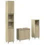Set de muebles de baño 3 pzas madera contrachapada roble Sonoma by , Bathroom furniture - Ref: Foro24-3307673, Price: 173,50 ...