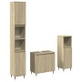 Set de muebles de baño 3 pzas madera contrachapada roble Sonoma de , Muebles de baño - Ref: Foro24-3307673, Precio: 176,49 €,...