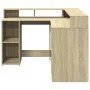 Escritorio con LED madera ingeniería roble Sonoma 130x130x91 cm de , Escritorios - Ref: Foro24-3309449, Precio: 201,71 €, Des...