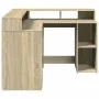 Escritorio con LED madera ingeniería roble Sonoma 130x130x91 cm de , Escritorios - Ref: Foro24-3309449, Precio: 201,71 €, Des...