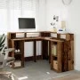 Escritorio con LED madera ingeniería envejecida 130x130x91 cm by , Desks - Ref: Foro24-3309454, Price: 205,20 €, Discount: %