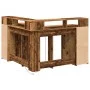 Escritorio con LED madera ingeniería envejecida 130x130x91 cm by , Desks - Ref: Foro24-3309454, Price: 205,20 €, Discount: %