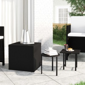 Mesas auxiliares de jardín 3 piezas ratán sintético negro de , Mesas de jardín - Ref: Foro24-3324831, Precio: 63,75 €, Descue...