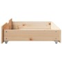 Cajones debajo de cama con ruedas 2 uds madera maciza de pino