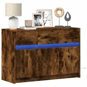 LED-TV-Möbel aus geräucherter Eichen-Ingenieurholz 91x34x61 cm. von , TV-Möbel - Ref: Foro24-852184, Preis: 111,49 €, Rabatt: %