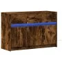 LED TV stand in smoked oak engineered wood, 91x34x61 cm by , TV Furniture - Ref: Foro24-852184, Price: 111,49 €, Discount: %