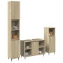 3-piece bathroom furniture set made of Sonoma oak plywood. by , Bathroom furniture - Ref: Foro24-3307679, Price: 196,66 €, Di...