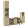 3-piece bathroom furniture set made of Sonoma oak plywood. by , Bathroom furniture - Ref: Foro24-3307679, Price: 196,66 €, Di...