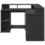 Engineered wood black desk with LED light 130x130x91 cm by , Desks - Ref: Foro24-3309448, Price: 255,79 €, Discount: %