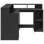 Engineered wood black desk with LED light 130x130x91 cm by , Desks - Ref: Foro24-3309448, Price: 255,79 €, Discount: %