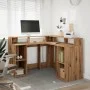 Schreibtisch mit LED-Beleuchtung aus Holz, handgefertigt, 130x130x91 cm. von , Schreibtische - Ref: Foro24-3309455, Preis: 20...