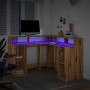 Engineered wood artisan desk with LED light, 130x130x91 cm by , Desks - Ref: Foro24-3309455, Price: 203,81 €, Discount: %