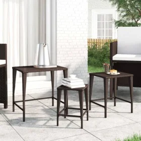 Stapelbare Gartentische, 3 Stück, aus braunem synthetischem Rattan. von , Gartentische - Ref: Foro24-3324830, Preis: 69,36 €,...