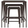 Stackable garden tables, set of 3, made of synthetic brown rattan. by , Garden tables - Ref: Foro24-3324830, Price: 70,23 €, ...