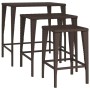 Stackable garden tables, set of 3, made of synthetic brown rattan. by , Garden tables - Ref: Foro24-3324830, Price: 70,23 €, ...