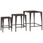 Stackable garden tables, set of 3, made of synthetic brown rattan. by , Garden tables - Ref: Foro24-3324830, Price: 70,23 €, ...