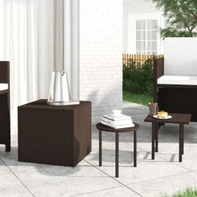 Garden side tables 3 pieces synthetic brown rattan by , Garden tables - Ref: Foro24-3324832, Price: 62,84 €, Discount: %