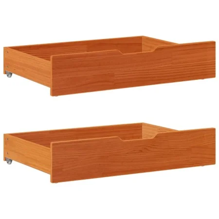 Zwei massive Kiefernholzschubladen unter dem Bett, braun, 80x55x16 cm. von , Aufbewahrungsschubladen für zu Hause - Ref: Foro...