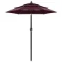 3-stufiger Sonnenschirm mit burgunderfarbenem Aluminiummast 2 m von vidaXL, Sonnenschirme - Ref: Foro24-313856, Preis: 62,69 ...