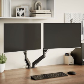 Brazo monitor doble pantalla 27" Max negro resorte de gas 20 kg by , Monitor and TV stands - Ref: Foro24-4012170, Price: 66,1...
