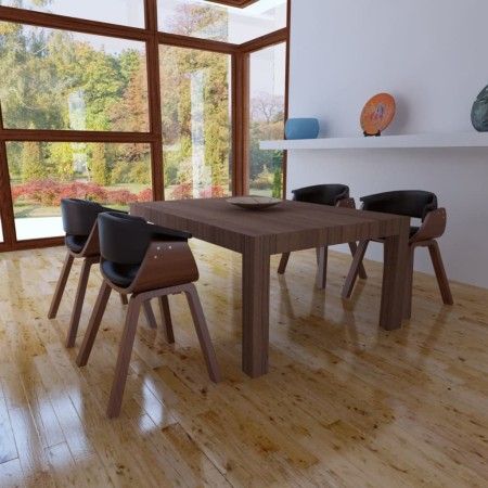 Dining chairs, set of 4, curved wood and artificial leather by vidaXL, dining chairs - Ref: Foro24-270547, Price: 707,33 €, D...