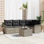 Conjunto de sofá de jardín 6 pcs Gris 55 x 55 x 37 cm Poliratán