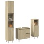 Set de muebles de baño 3 pzas madera contrachapada roble Sonoma de , Muebles de baño - Ref: Foro24-3307677, Precio: 183,33 €,...