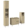 Set de muebles de baño 3 pzas madera contrachapada roble Sonoma de , Muebles de baño - Ref: Foro24-3307677, Precio: 183,33 €,...