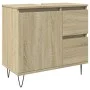 Set de muebles de baño 3 pzas madera contrachapada roble Sonoma de , Muebles de baño - Ref: Foro24-3307677, Precio: 186,44 €,...