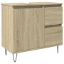 Set de muebles de baño 3 pzas madera contrachapada roble Sonoma de , Muebles de baño - Ref: Foro24-3307677, Precio: 183,33 €,...