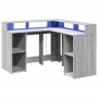 Escritorio con LED madera ingeniería gris sonoma 130x130x91cm von , Schreibtische - Ref: Foro24-3309452, Preis: 214,86 €, Rab...