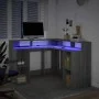 Escritorio con LED madera ingeniería gris sonoma 130x130x91cm von , Schreibtische - Ref: Foro24-3309452, Preis: 211,44 €, Rab...