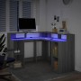 Escritorio con LED madera ingeniería gris sonoma 130x130x91cm von , Schreibtische - Ref: Foro24-3309452, Preis: 214,86 €, Rab...