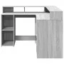 Escritorio con LED madera ingeniería gris sonoma 130x130x91cm von , Schreibtische - Ref: Foro24-3309452, Preis: 211,44 €, Rab...