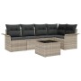 Conjunto de sofá de jardín 6 pcs Gris 55 x 55 x 37 cm Poliratán