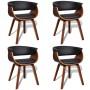 Dining chairs, set of 4, curved wood and artificial leather by vidaXL, dining chairs - Ref: Foro24-270547, Price: 707,33 €, D...