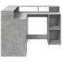 Escritorio con LED madera ingeniería gris hormigón 130x130x91cm von , Schreibtische - Ref: Foro24-3309450, Preis: 214,33 €, R...