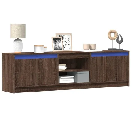 LED TV stand made of brown oak engineered wood, measuring 180x34x50 cm. by , TV Furniture - Ref: Foro24-3307918, Price: 149,0...