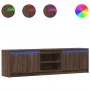 LED TV stand made of brown oak engineered wood, measuring 180x34x50 cm. by , TV Furniture - Ref: Foro24-3307918, Price: 149,0...