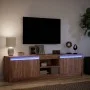 LED TV stand made of brown oak engineered wood, measuring 180x34x50 cm. by , TV Furniture - Ref: Foro24-3307918, Price: 149,0...