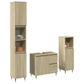 3-teiliges Badezimmermöbelset aus Eichenholz-Sonoma-Sperrholz. von , Badezimmermöbel - Ref: Foro24-3307676, Preis: 191,43 €, ...