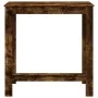 High bar table made of smoked oak engineered wood, measuring 102x50x103.5cm. by , Kitchen and dining tables - Ref: Foro24-854...