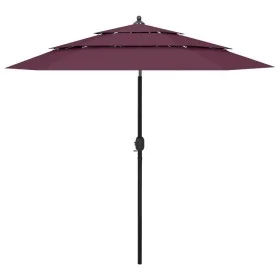 3-level umbrella with a 2.5m burgundy aluminum pole by vidaXL, Umbrellas - Ref: Foro24-313864, Price: 71,61 €, Discount: %